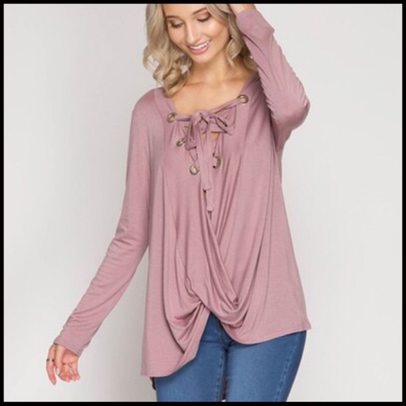 Mauve Draping Top - Picture 5 of 7